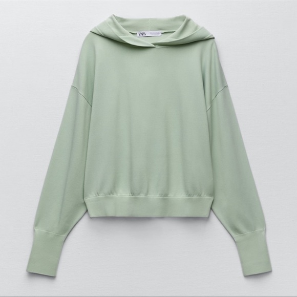 ZARA KNIT HOODED SWEATSHIRT | SIZE: L | NWT - Picture 1 of 8